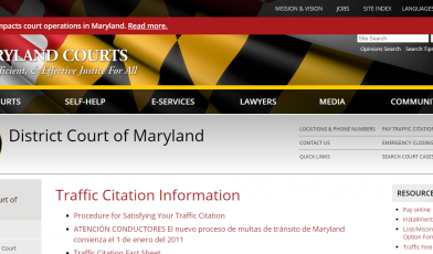 Pay Traffic Ticket in Maryland Online and Other Crucial Info
