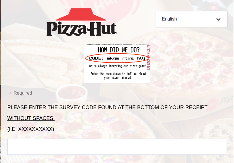 Pizza Hut Guest Survey