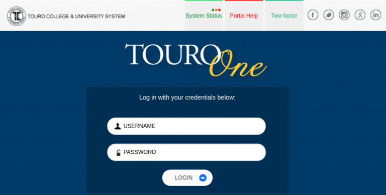 TouroOne Portal Login