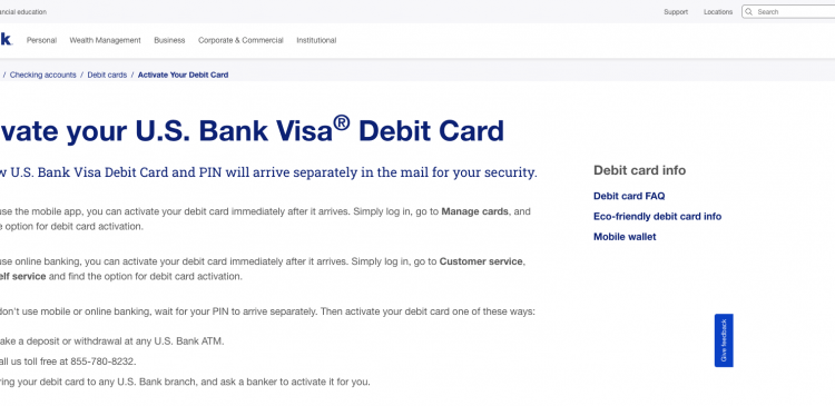 us bank visa check card